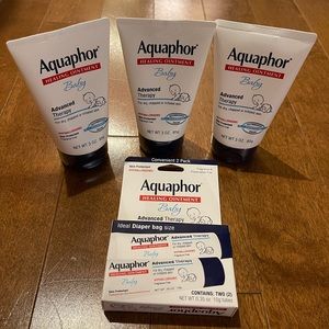 3 New Aquaphor Baby Healing Ointment 3oz (Exp. 5/2024) and 2 0.35oz (Exp.8/2024)